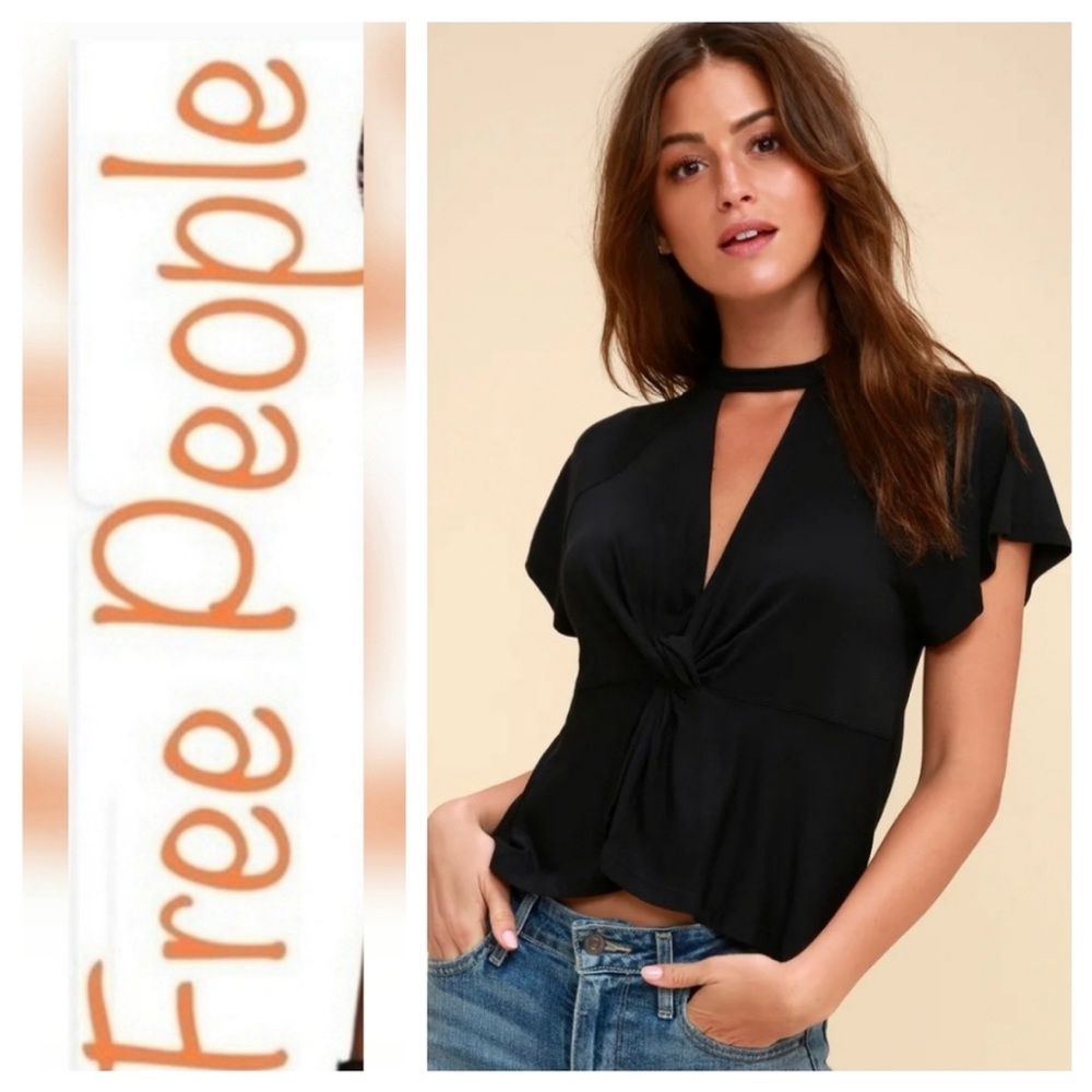 Free People Women's Just Twist Basic Tie Blouse